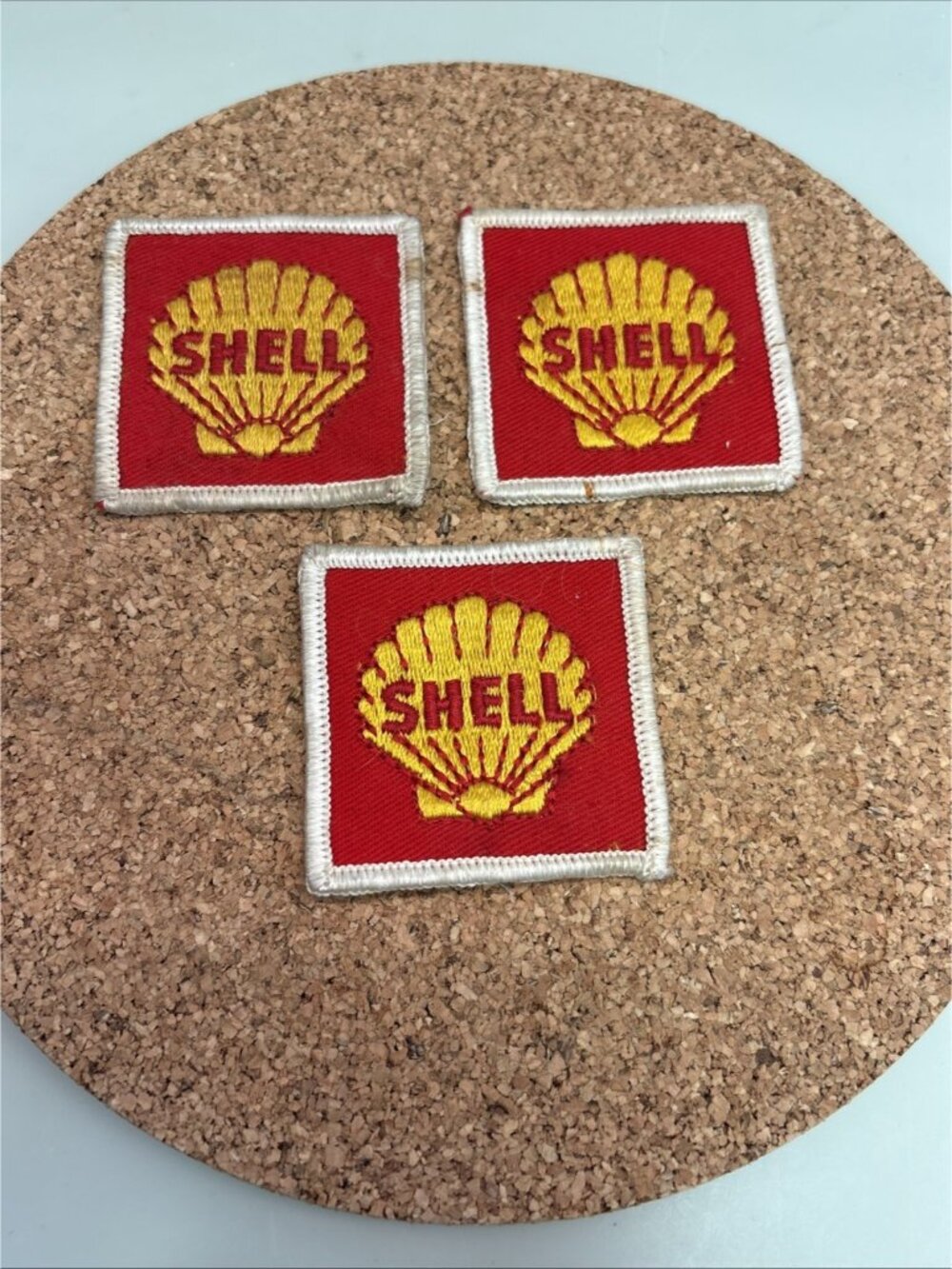 Shell Gasoline Patch Badge Crest Oil & Gas 3" Square Garage Service Station Lot